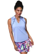 ANA CLARE BLAIR RUFFLE SLEEVELESS POLO