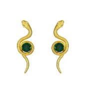 14K Gold Plated Snake Earrings