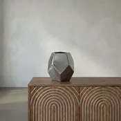 122 Ceramic Vase, Silver Finish