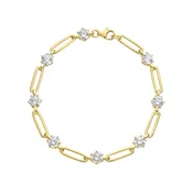 Alternating Round Lab Diamond and Paperclip Bracelet