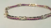 10k Yellow Gold Ruby and Diamond Bracelet