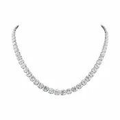 71.99 Cts 14K WHITE GOLD Round Shape Tennis Necklace