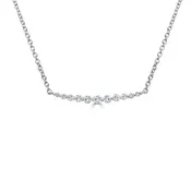 14k Gold & Diamond Curved Bar Necklace