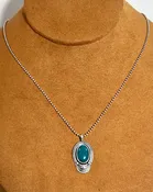 Armenian Turquoise Stamped Pendant by Keri Muñiz