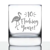 10 Flocking Years - 10 Ounce Rocks Glass