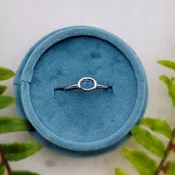 14K White Gold Blue Sapphire Ring