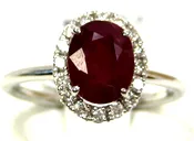 Big Ruby Ring 14K Gold Halo Diamonds Natural Heirloom 20yr eBay Made in The USA
