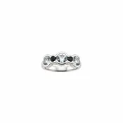 14K White Gold Custom Aquamarine & Blue Sapphire Ring