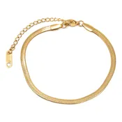 18K Gold Herringbone Chain Bracelet