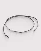 Black And Silver Leather Necklace