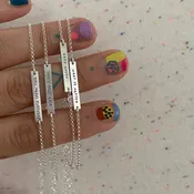 bar bracelet with heart chain