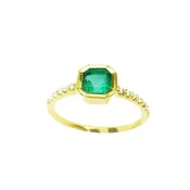 0.61 ct. Inexpensive Emerald Ring Natural Diamonds 14K Gold