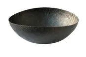 Black Crosshatched Aluminum Serving Bowls and Trays.