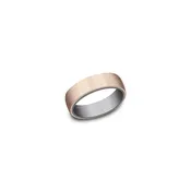 Ammara Stone Contemporary Rose Gold Grey Tantalum Men's Wedding Band