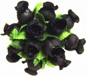 144 Miniature Poly Rose Silk Favor Flower Pick Wedding Shower - Black