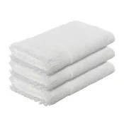 12×18 Premium Velour Fingertip Towels with Fringe, White – Per Dozen