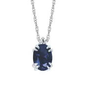 10KT .02CT (1)DIA/7X5 OV CREATED SAPH PEND