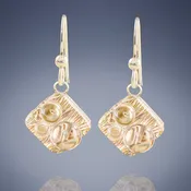 AS SEEN IN: The Lifetime Movie Staging Christmas: Woven Metal & Glass Earrings in 14K Yellow & Rose Gold Fill