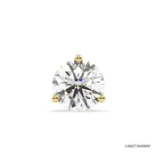 18KY Three Prong Diamond Stud Earrings