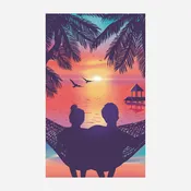 Couple at Sunset – 54" x 68" Beach Towel