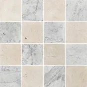 Alba Nova & Bianco Carrara 4" Checkerboard Tumbled