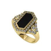 Black Coral Red Stone Ring