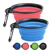 HPZ™ Collapsible Food & Water Travel Bowls (4-Pack / Green, Red, Blue & Black)