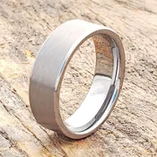 Athens Flat Florentine Brushed Tungsten Wedding Bands