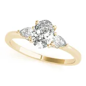 14K Yellow Gold Oval Diamond Engagement Ring