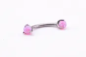 Light Blue Opal Curved Bar — Body Jewlz