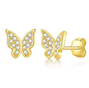 Butterfly Stud Gold Earrings