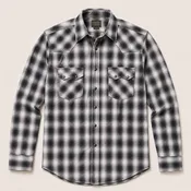 Men’s Black Plaid Long Sleeve Cowboy Western Snap Shirt