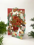 Animal Wreath Lasercut Christmas Card