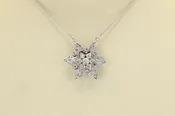 14k White Gold Diamond Convertible Star Necklace