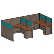 6×6′ QuickTime Glass Topped Office Cubicles