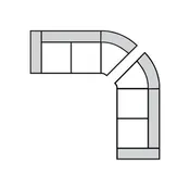 Arlington - Left Arm Loveseat w/ 1/2 Curve & Right Arm Loveseat w/ 1/2 Curve 107"x107"