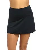 Active Spirit Black Chlorine Resistant Techkini High Waisted Swim Skirt With Pockets