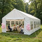 16'x32' Car Canopy Party Tent with 3 Storage Bags & Removable Sidewalls