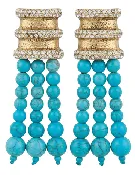 Austin Blaze Aubrey Tassel Earring in Gold & Turquoise