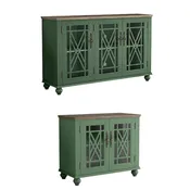2-Piece Floral Storage Buffet Sideboard Set - 55 & 38 in Width - 55 & 38 in Width