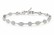 10kt white gold 1.25ct multi-shape cluster Diamond bracelet
