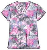 Cherokee Achieve 2 Pocket Print Top CK00010