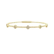 14k yellow gold clover flex bangle