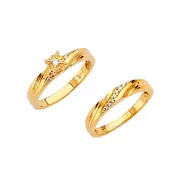 0.2 Carat Diamond Two-Piece High-Polish Engagement Ring in 14K Gold