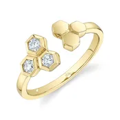 0.21CT DIAMOND HEXAGON RING