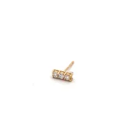 14K GOLD DIAMOND BAR STUD EARRING