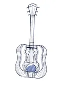 Vintage Guitar Wire Sculpture