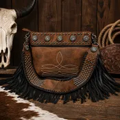 American Darling Concho Fringe Leather Crossbody Bag