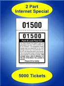 2-Part Self Parking Special 5,000 Valet Tickets #VT2-IS