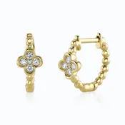 0.10ct Diamond Clover Huggie Earring